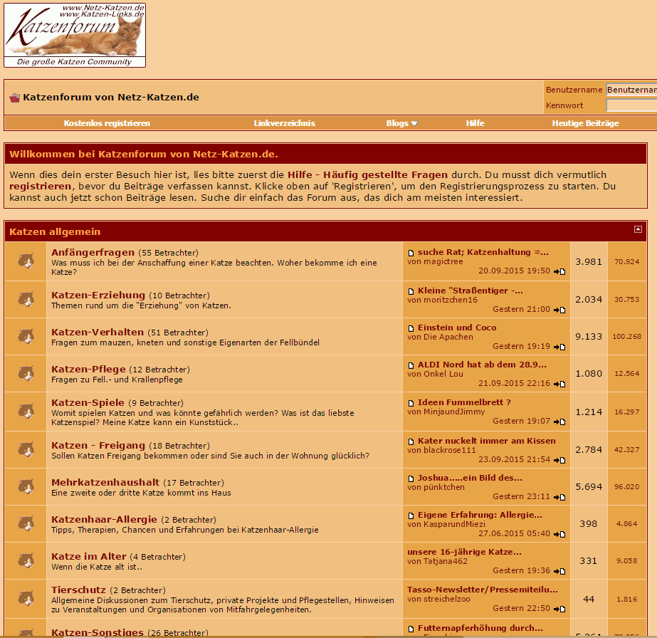 Katzenforum www.katzen-links.de